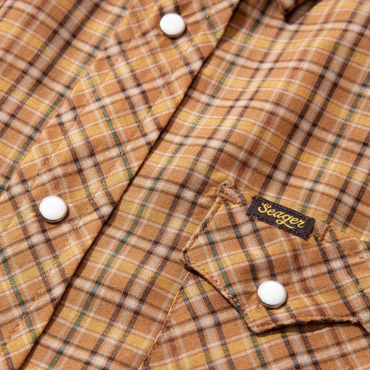 Seager Sawtoof S/S Shirt Gold Mini Check Plaid