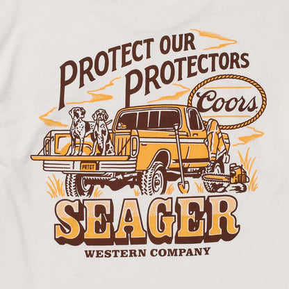 Seager x Coors Banquet Brush Truck Tee Vintage White