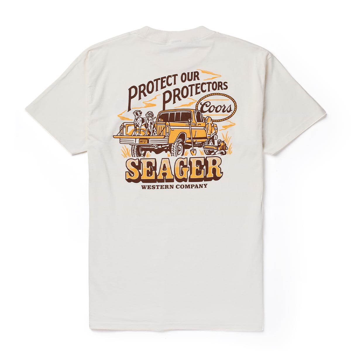 Seager x Coors Banquet Brush Truck Tee Vintage White